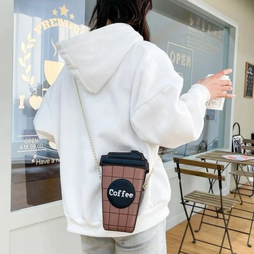 WORN ONCE ☕️Cup Design Letter Patch Novelty Bag☕️ - Picture 2 of 7